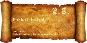 Makkai Baldó névjegykártya
